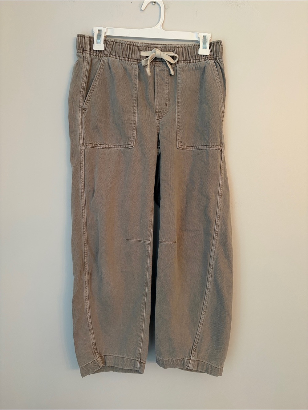 Gap Tan Mid Rise Barrel Leg Cropped Jean Size XS